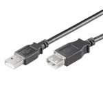 Cable USB EWENT EC1012 1,8 m USB 2.0 Macho/Hembra Negro