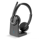 Auriculares Lindy L118 com fio e Bluetooth USB-C para escritório e call center pretos