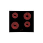 Placa de vitrocerámica GLEM GAS GTH64TCIX2 4 zonas 60 cm Negro Acero inoxidable Integrado