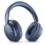 Auriculares Music Sound BOOST sem fios Bluetooth 3 modos EQ Microfone Dobráveis Azul