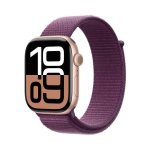 Apple Watch Series 10 GPS 4G OLED 46mm Rose Gold Bracelet Textile Violet Étanche 50m
