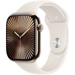 Apple Watch Series 10 4G GPS 46mm OLED Or Bracelet Beige M/L Étanche 50m IP6X