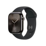 Apple Watch Series 10 GPS 4G 42mm OLED Titane Gris Bracelet Noir S/M IP6X