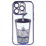 Funda Bumper Con Vaso De Purpurina Para Iphone 14 Pro Max