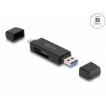 Leitor de cartões Delock SuperSpeed USB 5 Gbps Type-C Type-A SD MicroSD