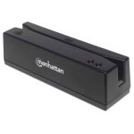 Lector de tarjetas magnéticas Manhattan USB-A triple pista, decodificador tipo teclado, cable 1.5 m negro