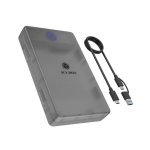 Caja PC Icy Box Spade Base 388 2.5/3.5" Plástico Preto Transparente USB-C