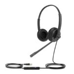 Auriculaires Yealink UH34 filaires USB avec annulation de bruit pour bureau noir