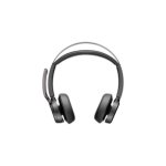 Auriculaires Poly Voyager Focus 2-M sans fil Bluetooth avec Réduction de Bruit, Microphone Boom et Base de Charge Noir