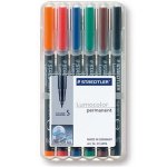 Marker Staedtler 313 WP6 Schwarz Blau Braun Gruen Orange Rot 0,4 mm 6 Stueck