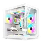 Carcasa ProGaming Ambra Blanca Cube Tower Micro-ATX/mini-ITX con 5 ventiladores ARGB