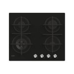 Gaskochfeld Candy CDIV6GBFE4WB 4 Kochzonen 60 cm schwarzes Glas