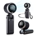 Mini Ventoinha Portátil Ksix Airgo Flex 5 Velocidades 9,0 m/s 13.550 rpm Dobrável Colgante USB-C LED Preto