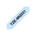 Band Brother TZEMQ531 12 mm Schwarz auf Blau Laminiert