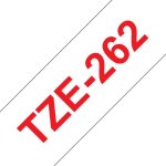 Fita de Etiquetagem Brother TZE-262 Vermelho sobre branco 36 mm x 8 m