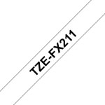 Ruban d’etiquetage Brother TZE-FX211 Noir sur blanc 6 mm x 8 m