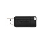 Unidad USB Verbatim PinStripe 8 GB Negra con función deslizante y protección por contraseña