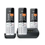Telefono Gigaset COMFORT 500A Trio Vivavoce 3 Cornette Nero Argento