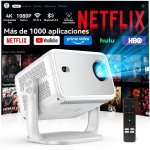 Projetor Huidun PT10 FullHD 330 Lúmenes 120" LED LCD Smart TV WiFi6 Portátil