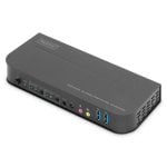 KVM Switch Digitus 2x1 HDMI 4K 60Hz USB Audio Metall