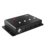 Hub Lindy 4 Ports 5000 Mbit/s USB 3.2 Gen 1 43374 Metall Schwarz