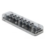 Hub Delock 7 Ports 5 Gbps USB 3.2 Gen 1 transparent mit Zusatzstrom