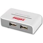 Hub Roline 4 Ports USB 2.0 mit Stromversorgung 0,5 m grau weiß