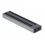 Hub Delock 16 puertos 5 Gbps USB 3.2 Gen 1 con interruptores individuales metálico