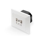 Steckdosenleiste Digitus 3 Steckplätze 2 USB-A 1 USB-C mit Schutz und LED