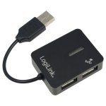 Hub LogiLink 4 portas 480 Mbit/s USB 2.0 Preto Plug and Play