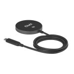 Cargador inalámbrico Club 3D CAC-3027 Qi2 25W MagSafe Negro