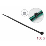 Brida para cables Delock LA 300 alta resistencia negra 100 piezas