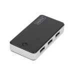 Hub Digitus 4 Ports 5 Gbps USB 3.2 Gen 1 schwarz silber mit AC-Adapter