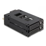 Rack móvel Delock 2x 2.5 U.2 NVMe SSD metálico com LED e chave
