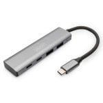 Hub Digitus 4 Ports USB-C 10 Gbps 2 USB A + 2 USB-C Aluminium Grau