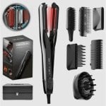 Plancha de Pelo Cerámica Cecotec AirLisse 6in1 iTwerk Platinum 230ºC 4 Ajustes Iónica Seco y Húmedo Negro