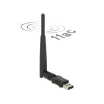 Tarjeta de Red Delock 12462 USB 2.0 Wi-Fi 5 433 Mbit/s Banda Dual Negra