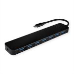 Hub Value 7 Ports 5 Gbps USB 3.2 Gen 1 Modell 14.99.5040 Aluminium Schwarz
