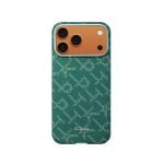 Funda para móvel Pitaka Monogram Ultrafina Dourado Verde Ultraligeira para iPhone 17 Pro Max