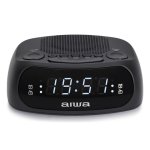 Despertador digital Aiwa CR-09J Preto com Rádio FM e USB