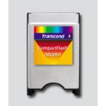 Lecteur de cartes Transcend Adaptateur CompactFlash vers PCMCIA Argenté