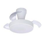 Ventilador de Teto Retrátil Klack XS Branco 55cm Motor DC 30W Silencioso LED