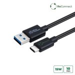 Cable USB Microconnect ECO-USB3.2CA1 1 m USB A vers USB C USB 3.2 Gen 2 Noir