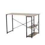 Escritorio Basik Line Serenna L con 2 estantes laterales Negro/natural 75x120x73 cm