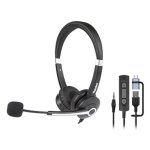 Auriculares Hamlet HHEADM-UJX con cable USB-C y jack 3,5 mm para llamadas y música negros