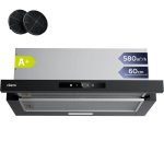 Campana extractora Ciarra AWB6909A Umluft 60cm 580m3/h mit Kohlefiltern