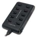 Hub LogiLink 10 porte 480 Mbit/s con interruttore e LED stato