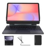 Teclado Samsung Magic Keyboard Con Trackpad Para  Samsung Galaxy Tab S7+，s8+，s9+，s7 Pe，s9 Pe+, Black Faux Leather Bluetooth Keyboard Protective Case