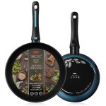 Set 2 Padelle Induzione Briebe Mare Acciaio Forgiato 20-24cm Antiaderente