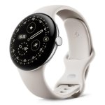 Google Pixel Watch 4 Bluetooth GPS NFC 45mm AMOLED Argent Beige S/L Étanche IP68 SpO2 Pulsomètre